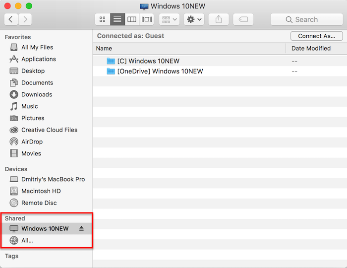 How to index mac volumes for windows in parallels for mac